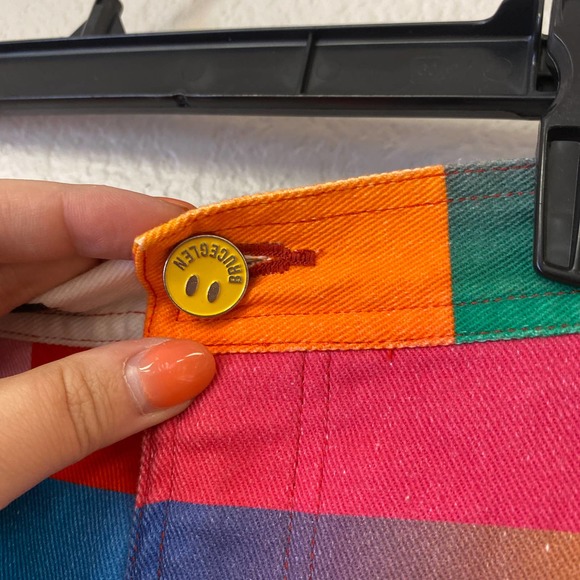 Bruce Glen Happy Logo Mini Skirt Multicolored Size 28 - Picture 6 of 9